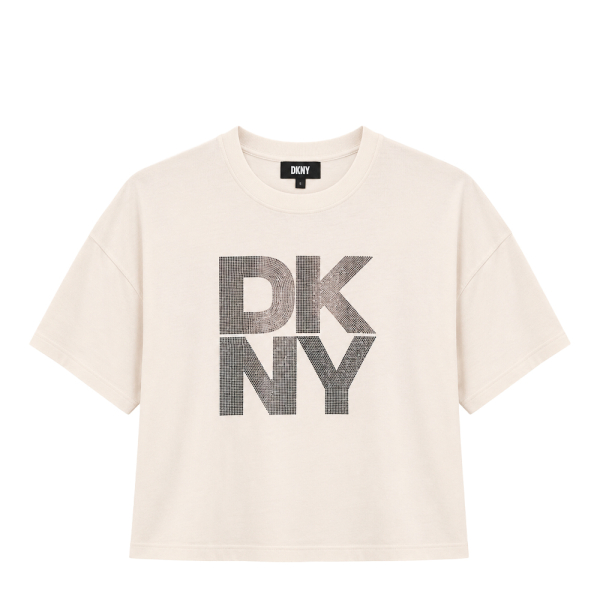 Dkny T-shirts hauts et polos Beige - T-SHIRT STRASS OMBR EMPIL - S - Ref 44 €